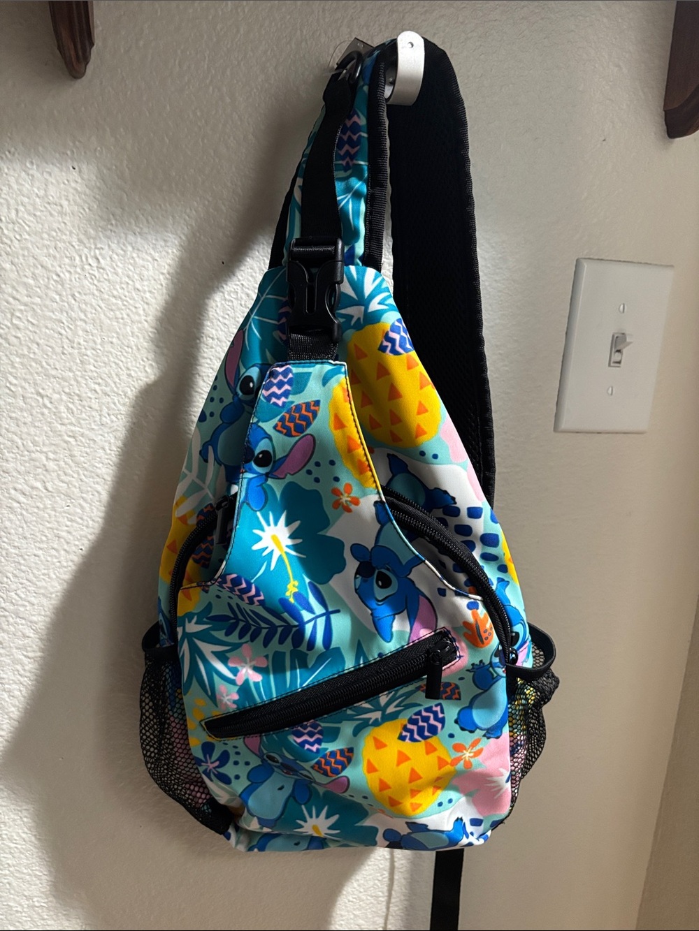 Stitch Tropical Print Crossbody Sling Bag